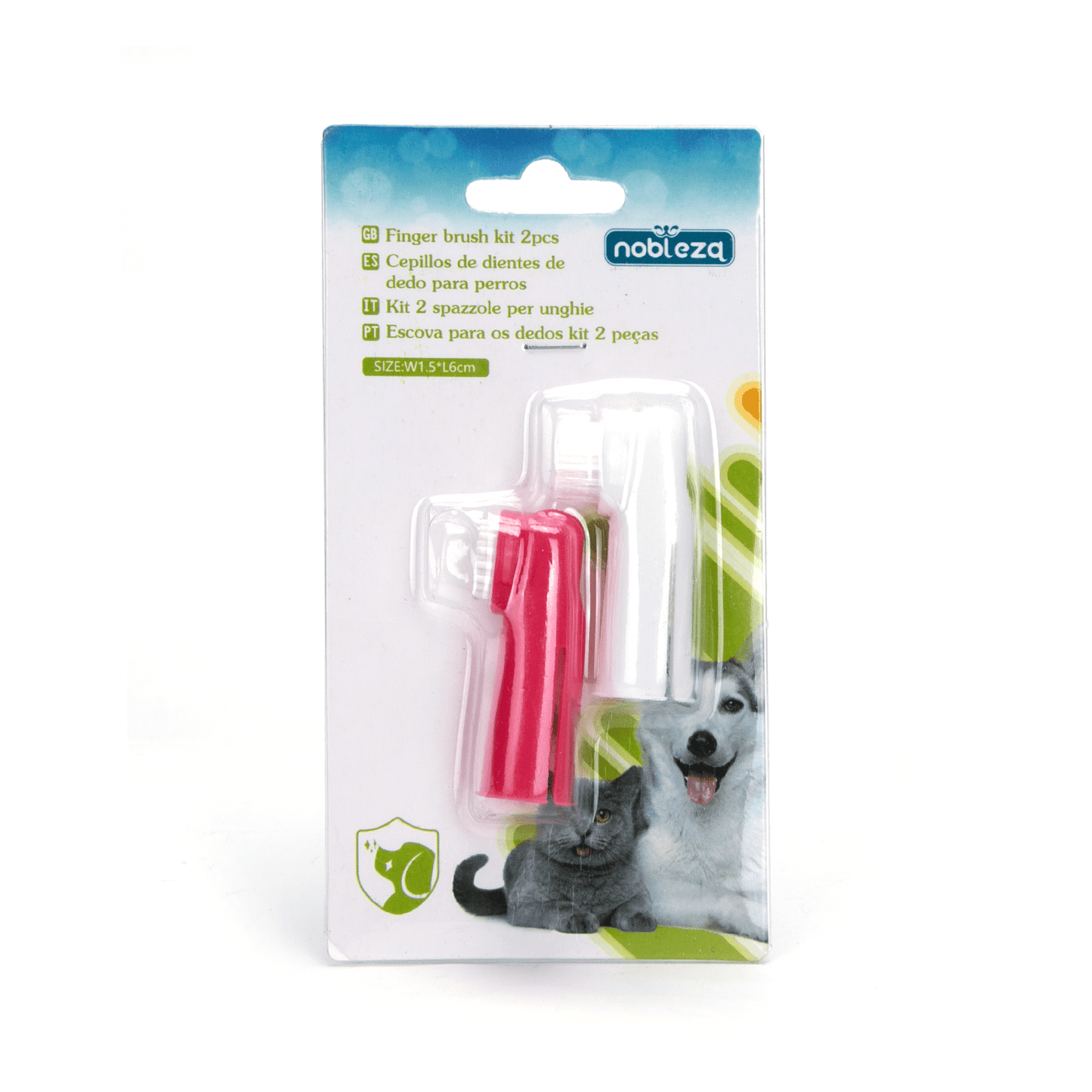 nobleza - Fingerzahnbürsten-Set für Hunde & Katzen - für Haustiere