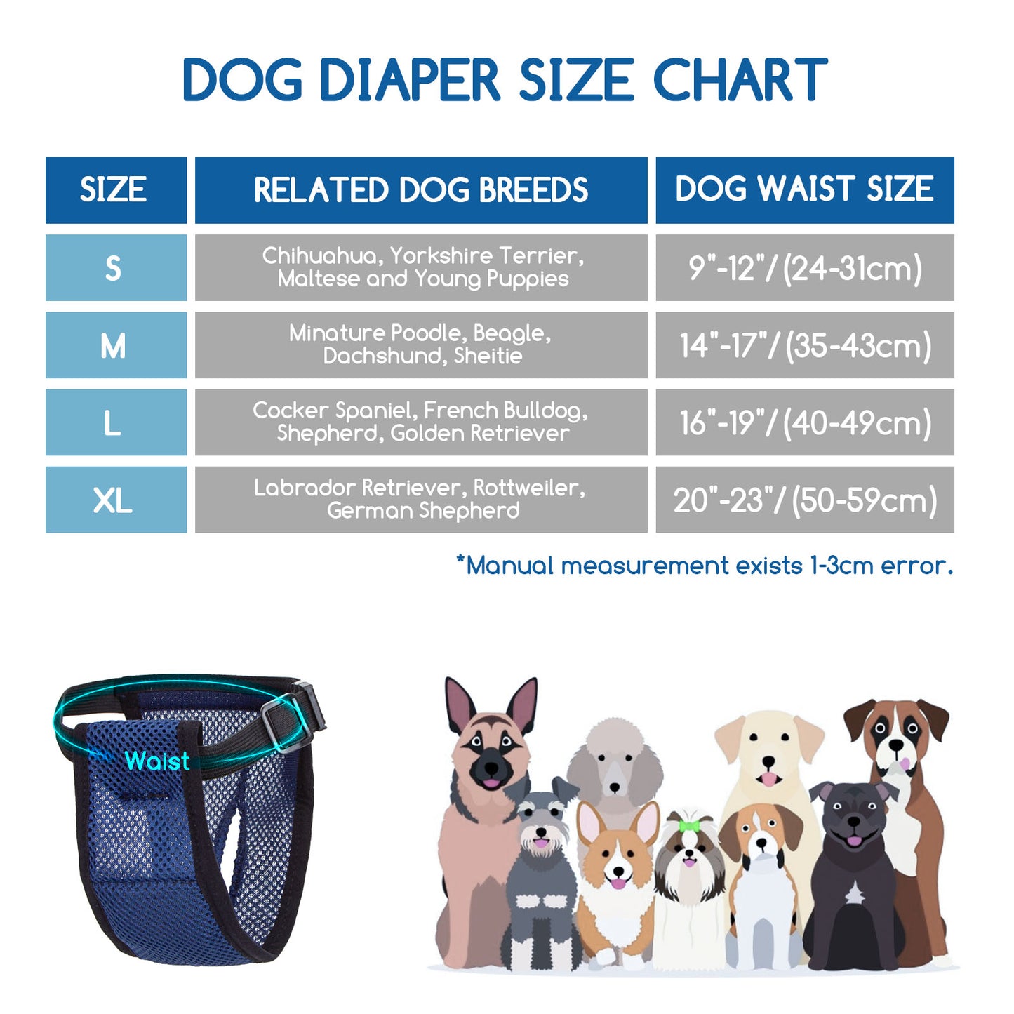 nobleza - Hygienehose für Hunde mit austauschbaren Pads Waschbar