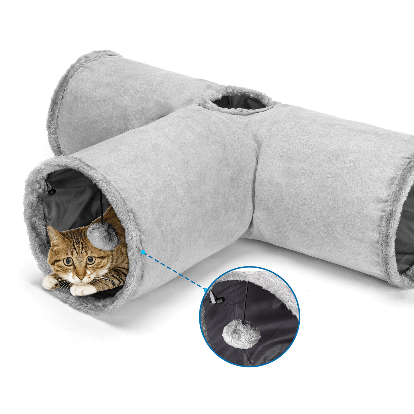 nobleza T-förmiger Katzentunnel aus Wildleder Komfortabel & langlebig