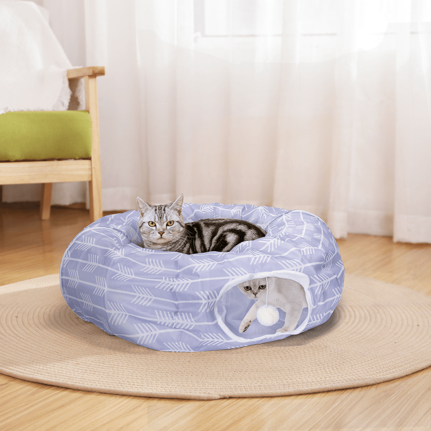 nobleza Runder Katzentunnel - Vielseitiges Spielzeug für Katzen