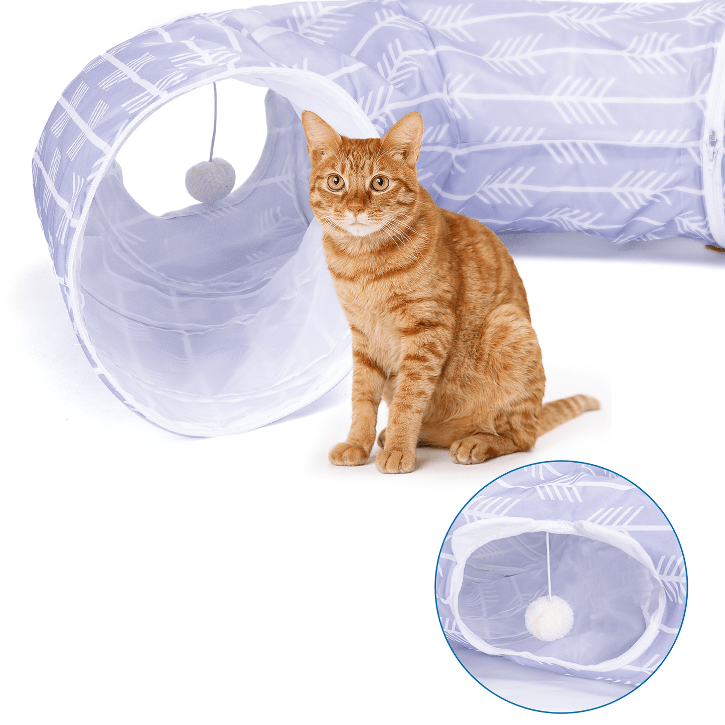 nobleza Runder Katzentunnel - Vielseitiges Spielzeug für Katzen