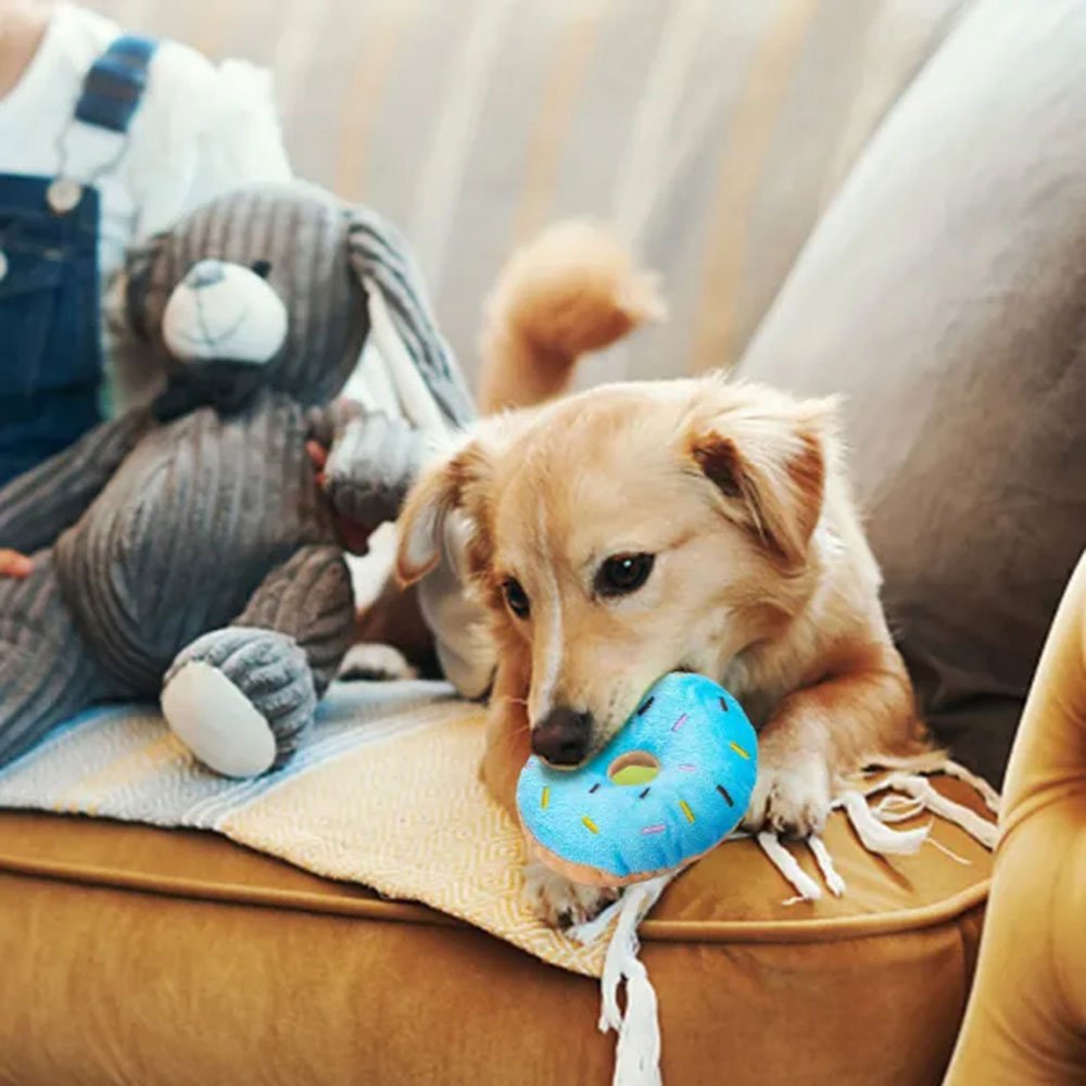 nobleza - Plüsch-Hundespielzeug Donut Kuscheliges Spielzeug für Hunde