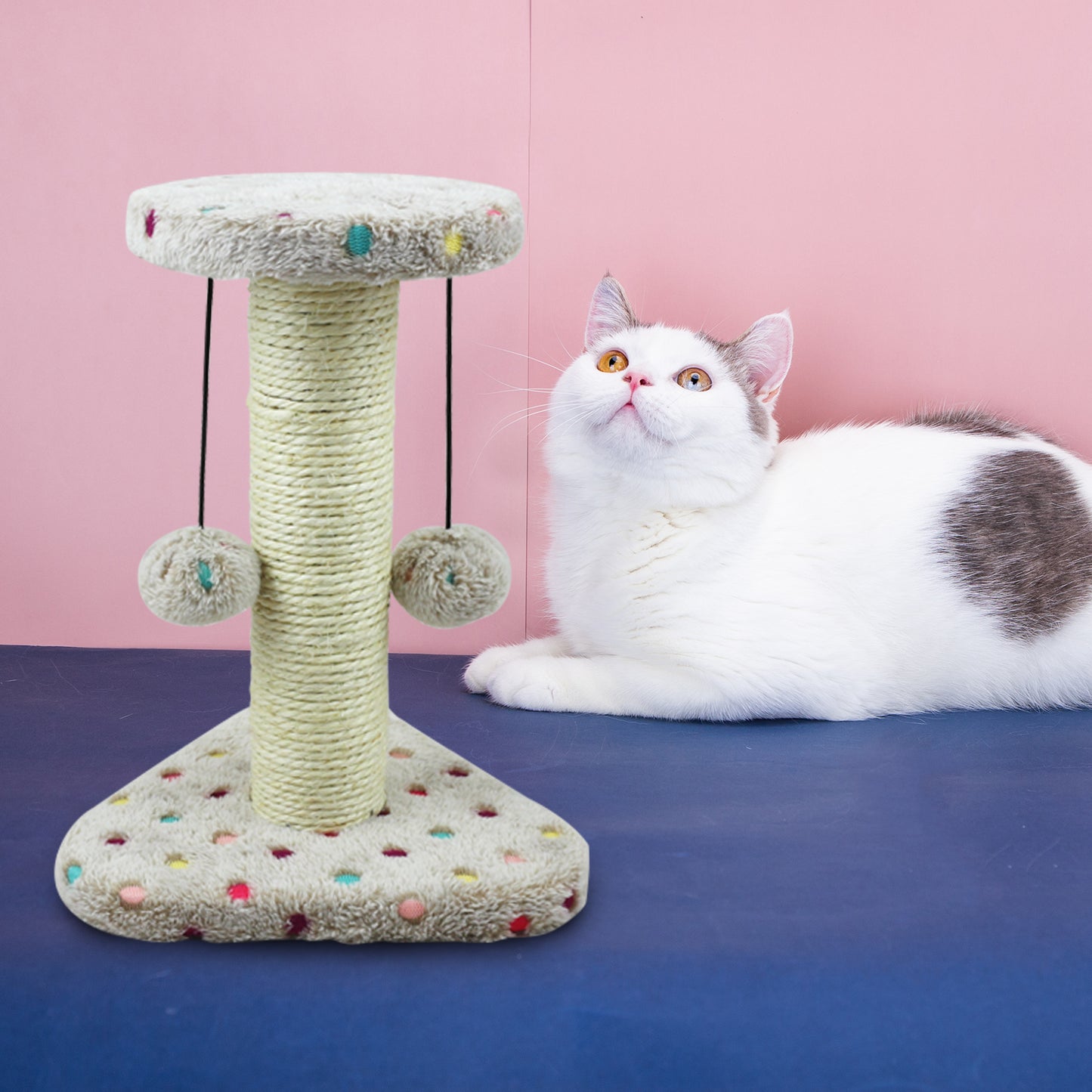Nobleza Kratzbaum mit Punkten – Katzenbaum für Kratz- und Spielspaß