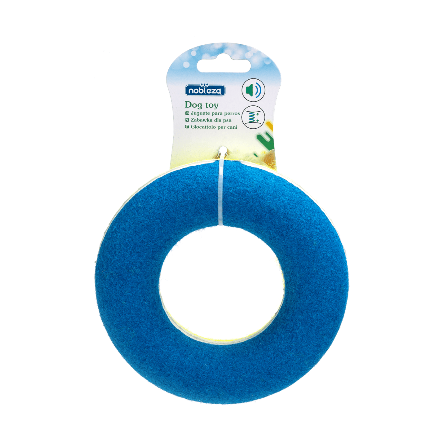 nobleza - Hundespielzeug in Ringform Blau/Gelb