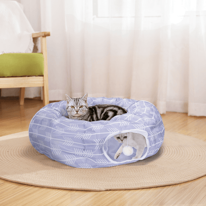 nobleza Runder Katzentunnel - Vielseitiges Spielzeug für Katzen