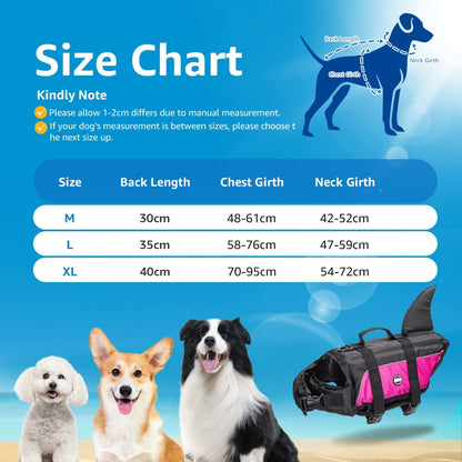 nobleza - Hunde Schwimmweste mit Haiflosse - Schwimmhilfe für Hunde