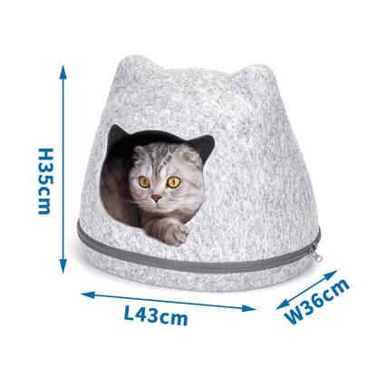 nobleza Katzenhaus mit Katzenohren aus Filz - Gemütliche Höhle für Katzen