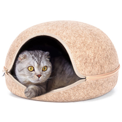 Nobleza Katzenhaus Halbgeschlossen aus Filz – Rückzugsort für Katzen