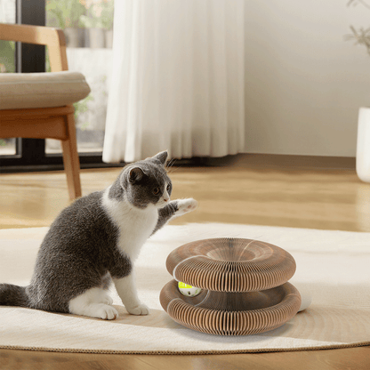 nobleza - Katzenkratzbrett aus Pappe – Akkordeon-Style Kratzspielzeug